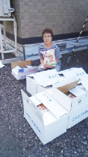 釜石市の仮設住宅の皆さんへお米をお届けしました