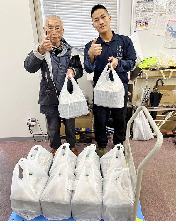 お弁当50食を七尾市の避難所へお届けしました